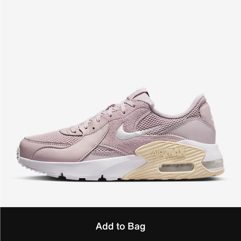 Nike Air Max Sneakers - Platinum Violet and Cream with Visible Air Unit